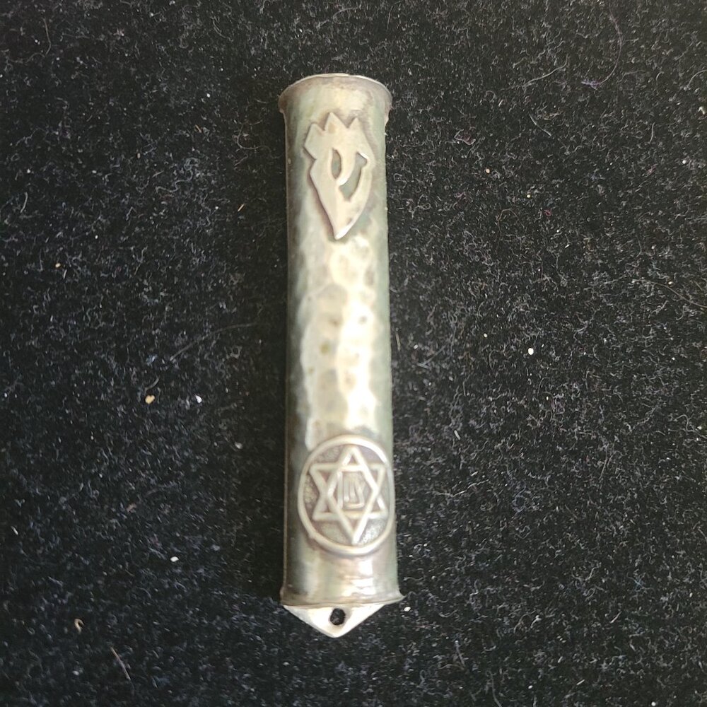 Vintage Silver Mezuzah Case